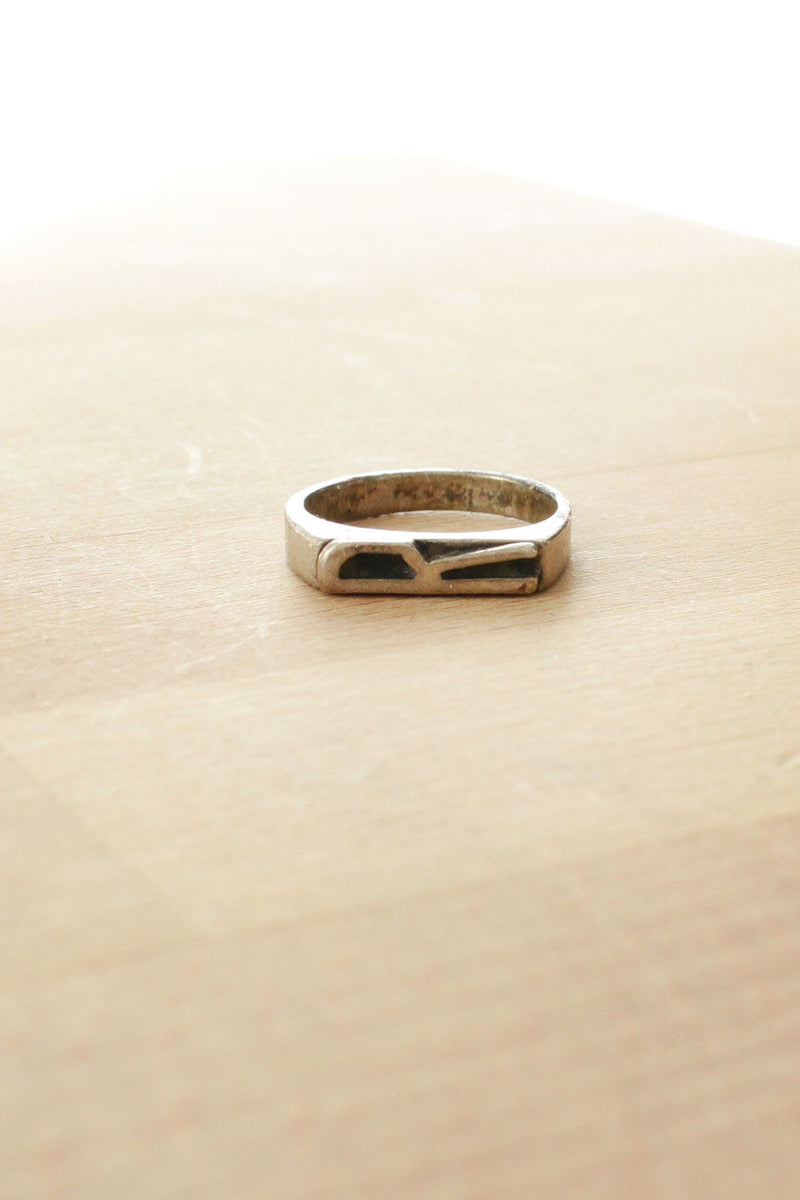 Sterling R Initial Ring