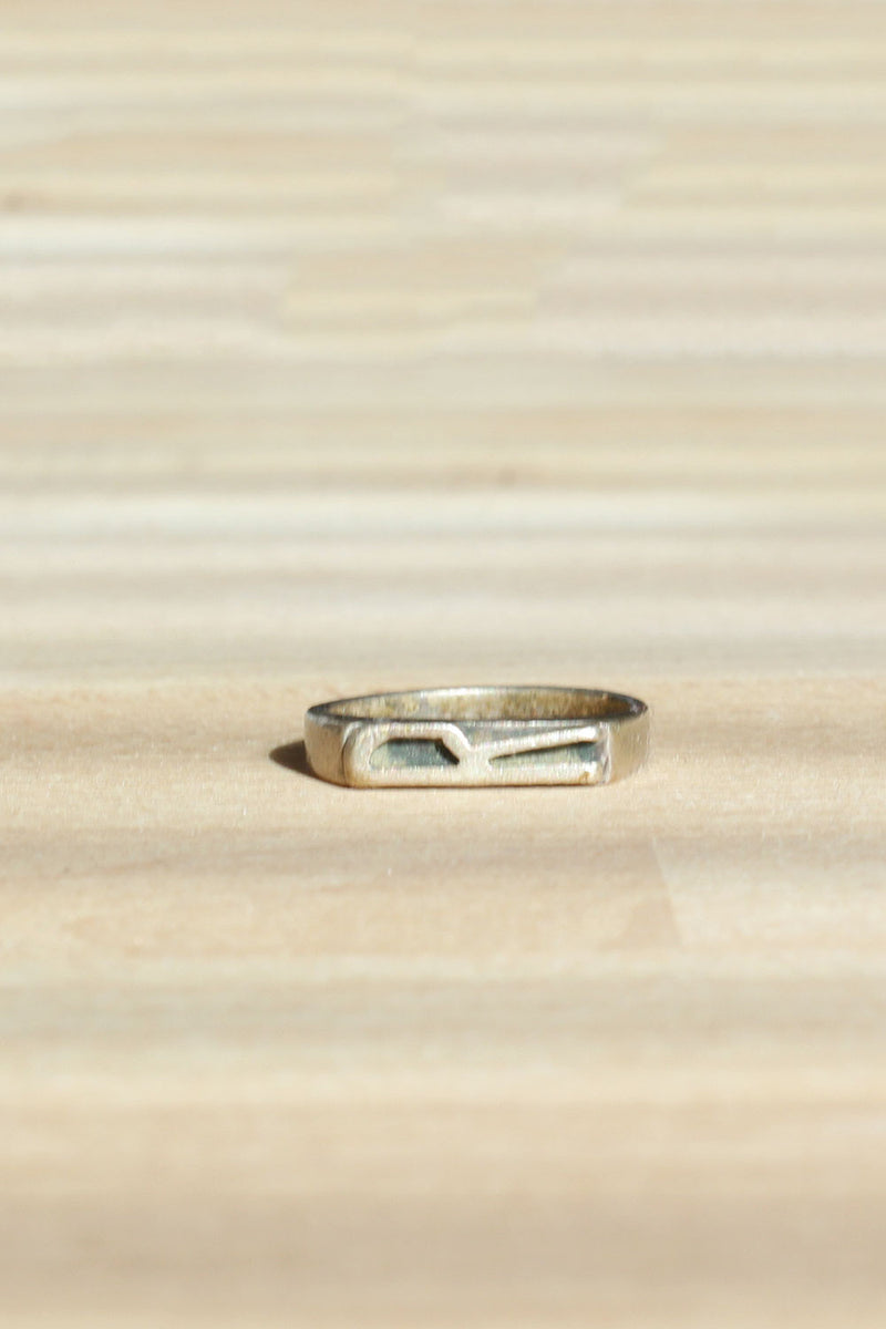 Sterling R Initial Ring
