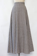 Glen Plaid Sweeping Maxi Skirt XS