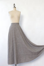 Glen Plaid Sweeping Maxi Skirt XS
