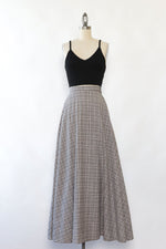 Glen Plaid Sweeping Maxi Skirt XS