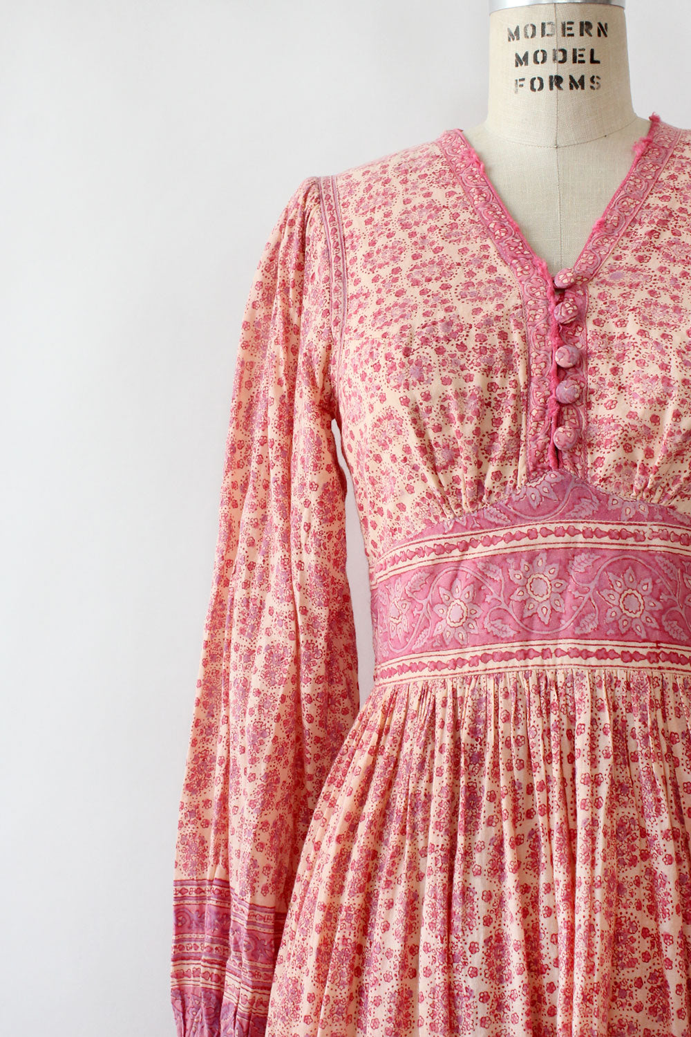 Indian Cotton Full Sleeve Dress M