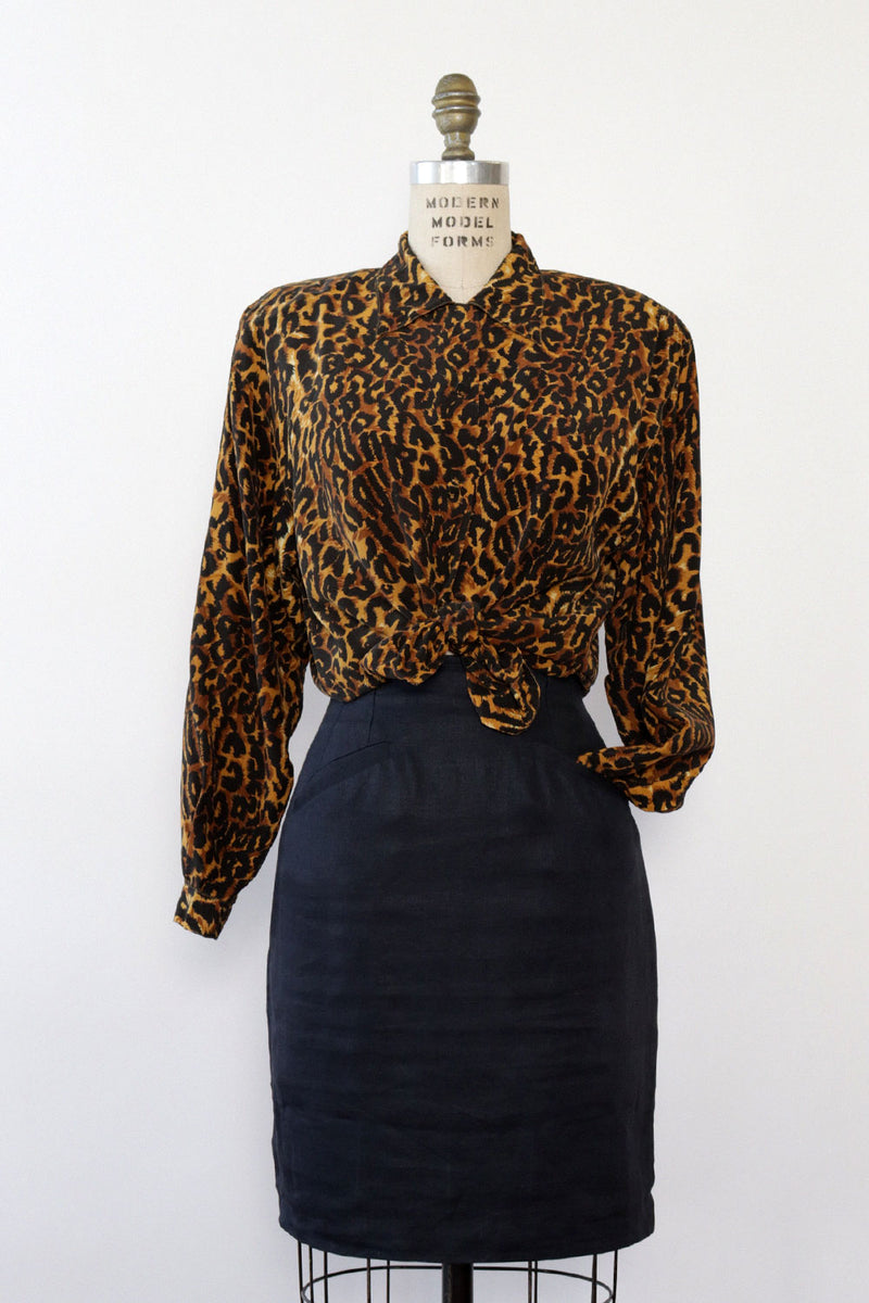 Silk Leopard Buttondown S/M