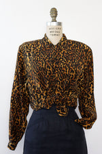 Silk Leopard Buttondown S/M