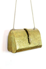 Hammered brass box bag