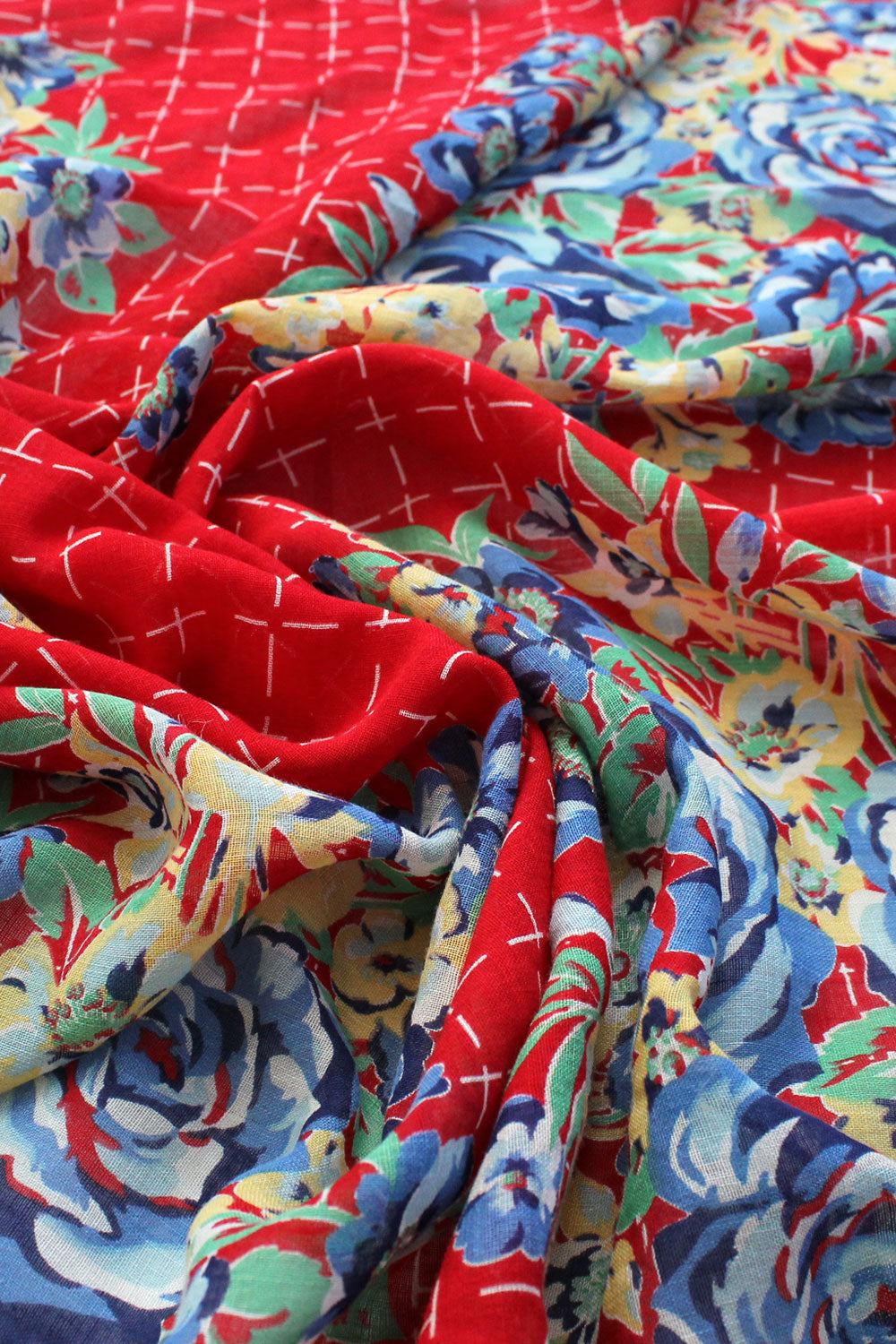 Blue Rose Bouquet Scarf