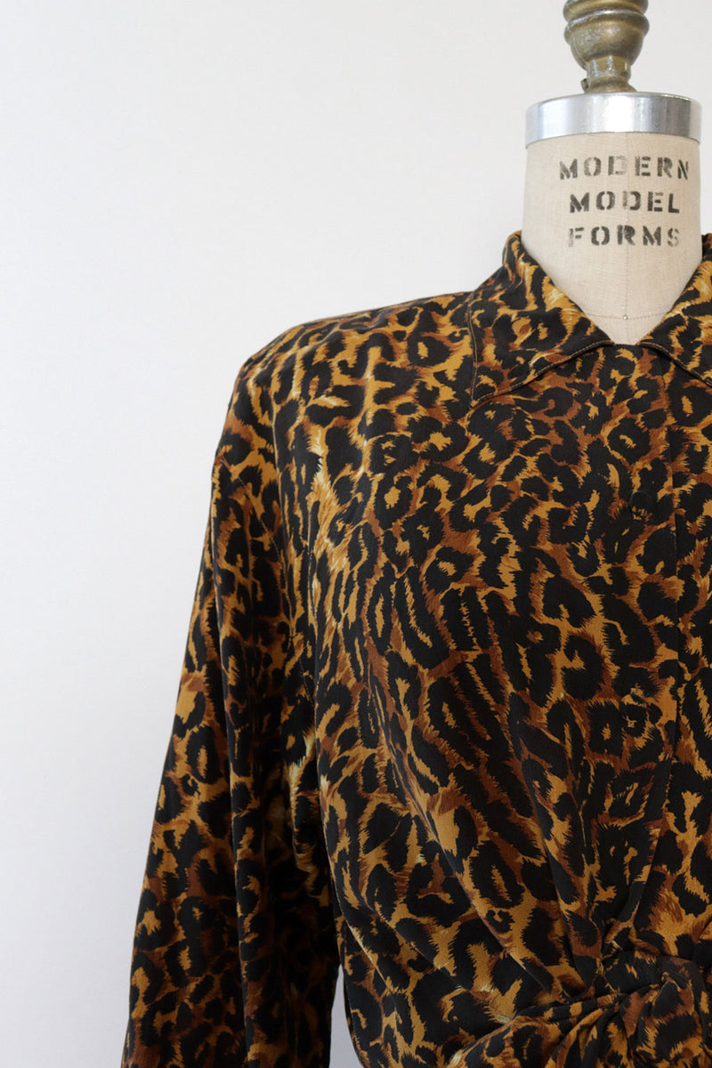 Silk Leopard Buttondown S/M