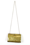 Hammered brass box bag