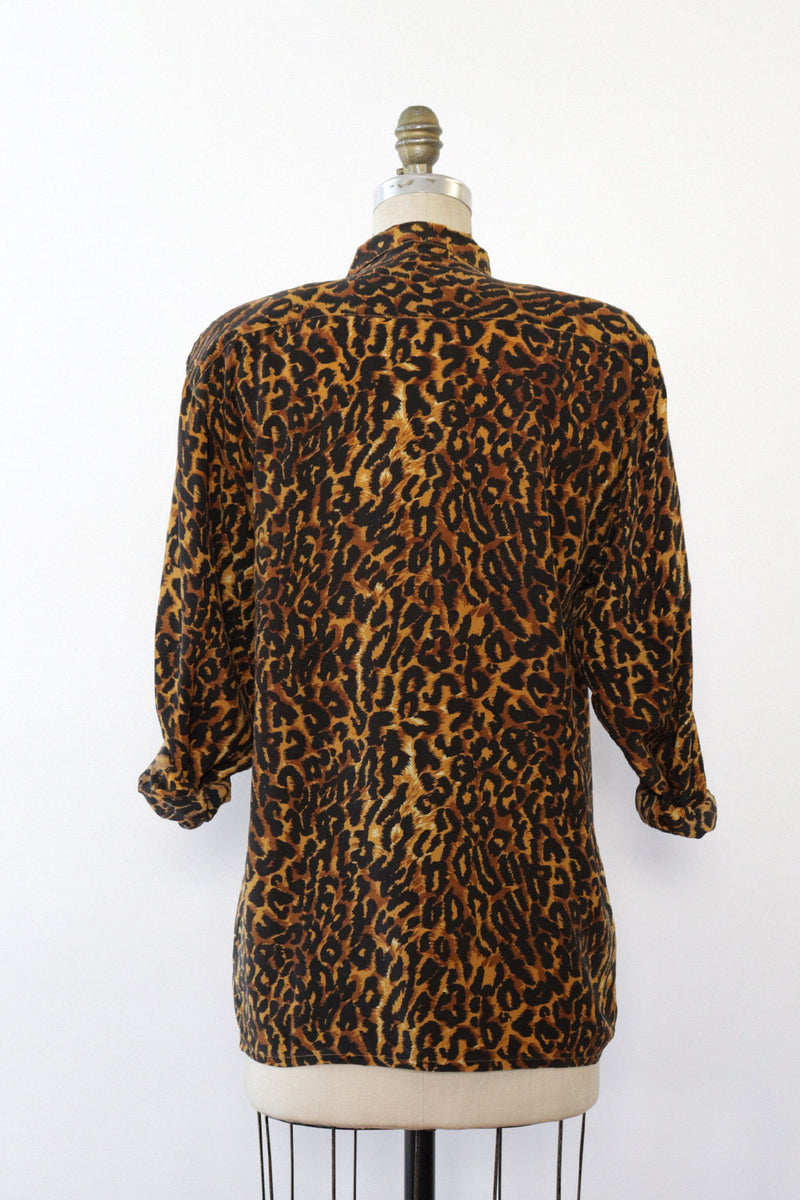 Silk Leopard Buttondown S/M
