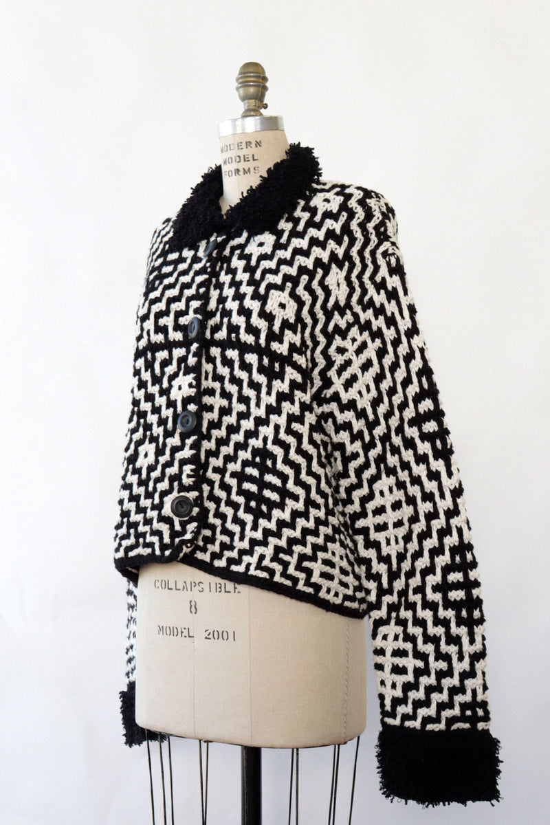 Michael Simon Chunky Graphic Cardigan M/L