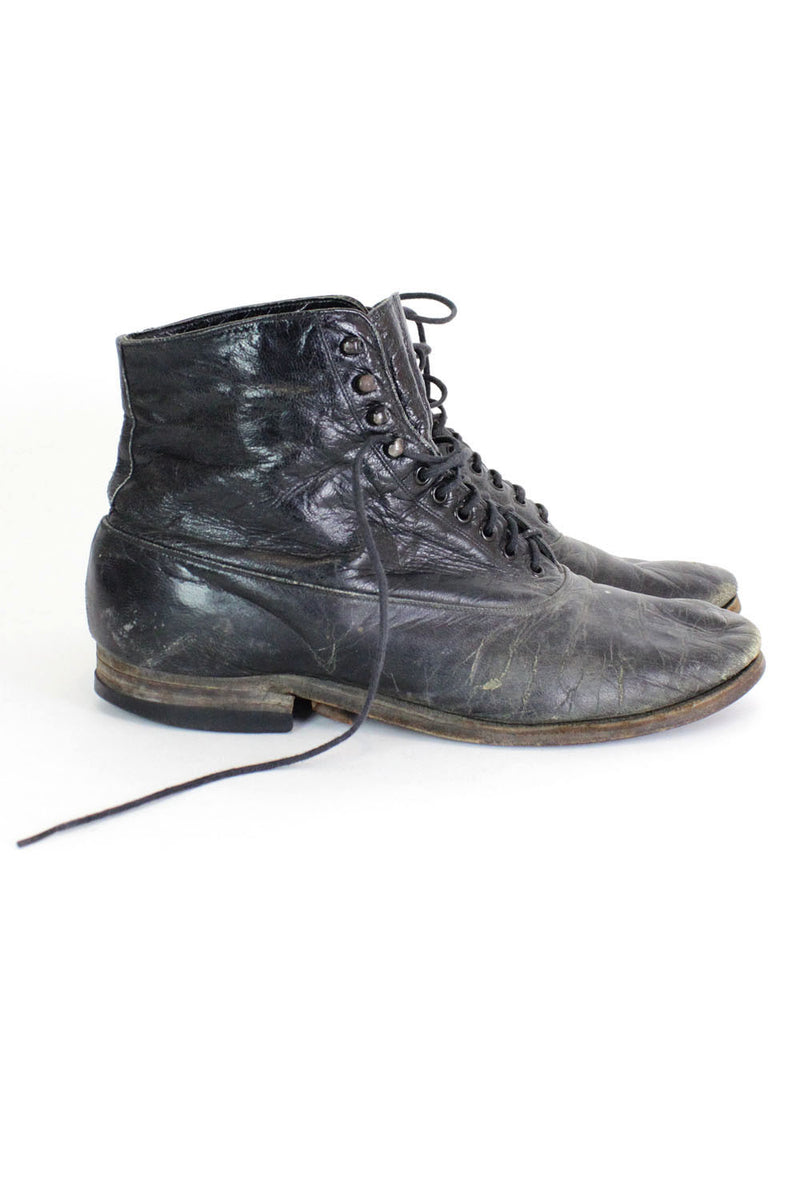 40s Lace Up Leather Boots 8