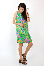 Birds in Barcloth Shift Dress M
