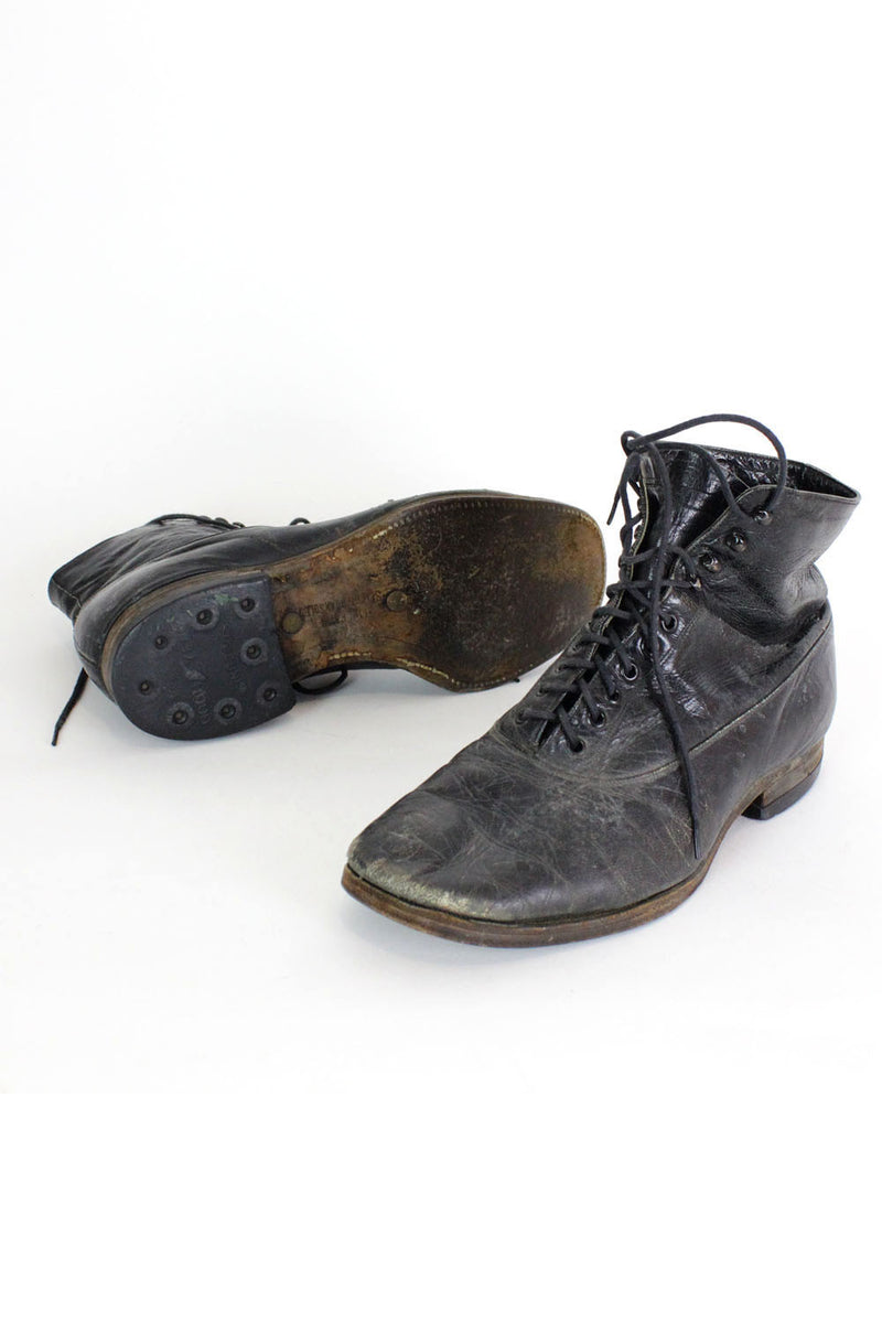 40s Lace Up Leather Boots 8