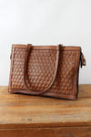 Pecan Woven Leather Purse