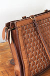 Pecan Woven Leather Purse