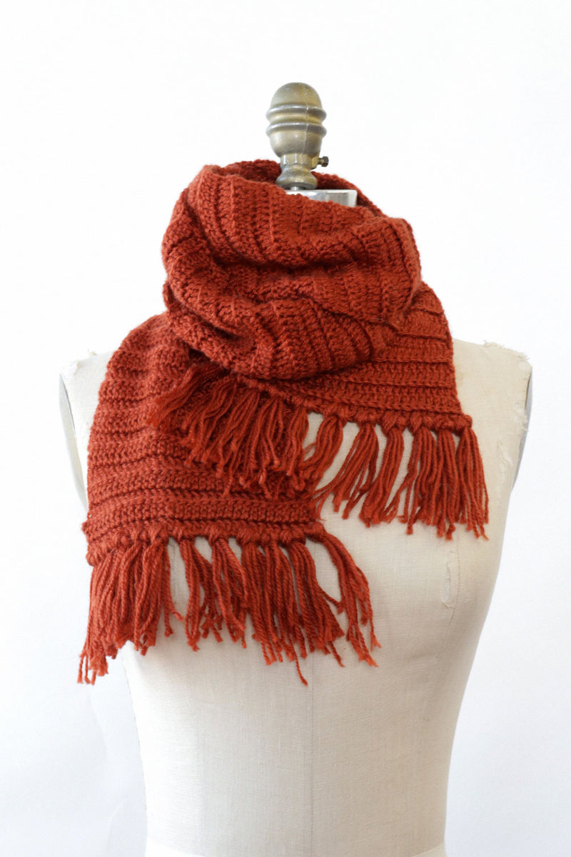 Rust Crochet Scarf