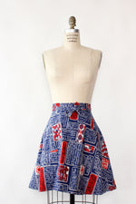 Poetic Print Wrap Skirt XS-M
