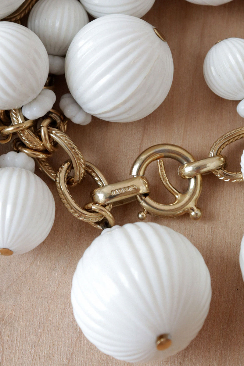 Napier Chunky White Beaded Bracelet