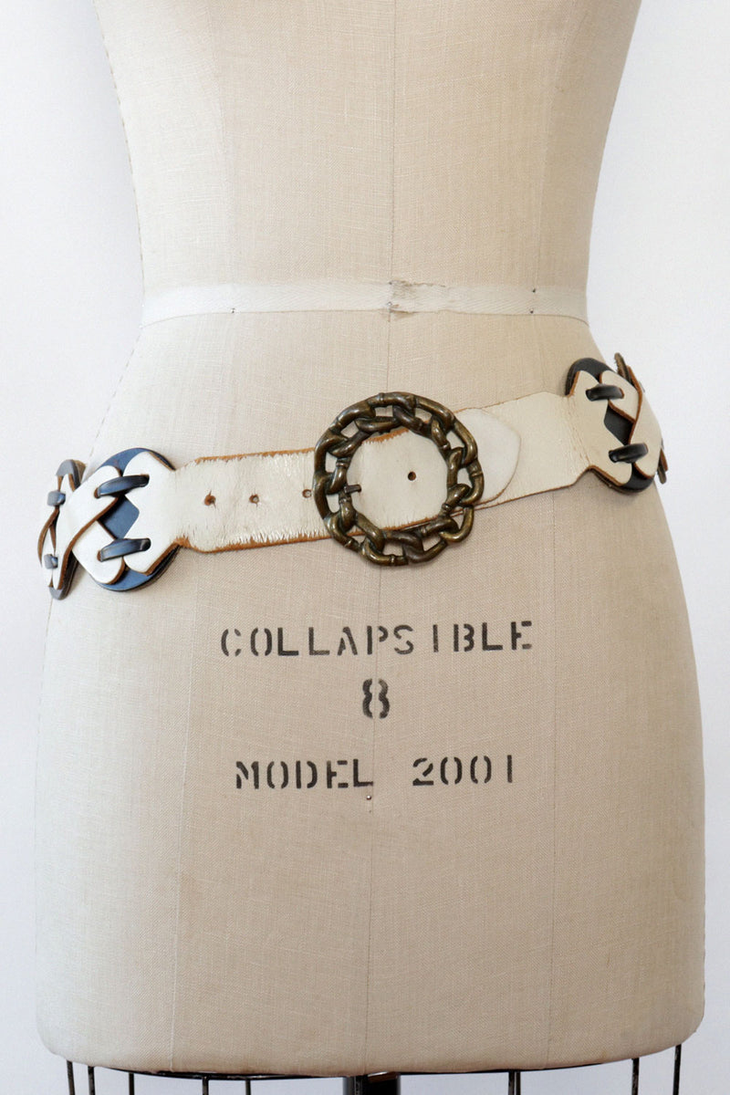 Chunky Chain Leather Belt S-L