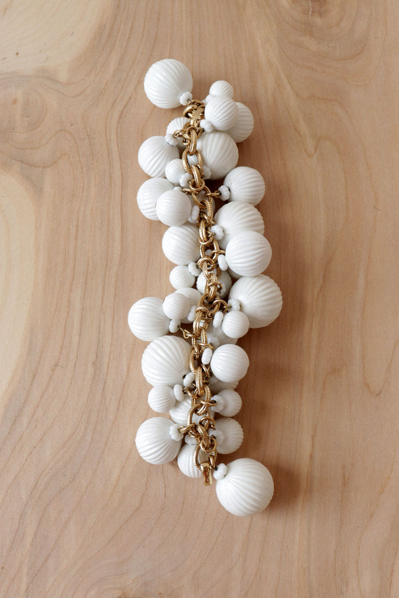 Napier Chunky White Beaded Bracelet