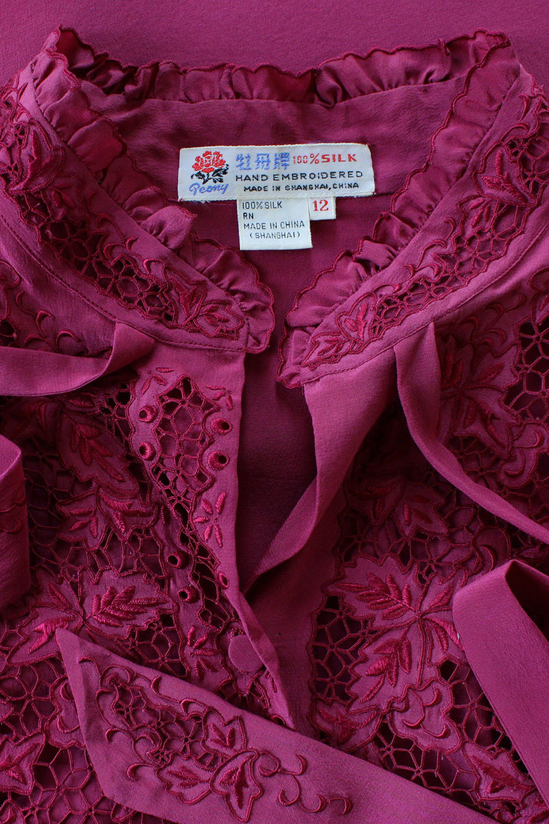 Jasmine Embroidered Silk Blouse M/L