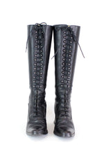 Black Lace-Up Boots 8.5