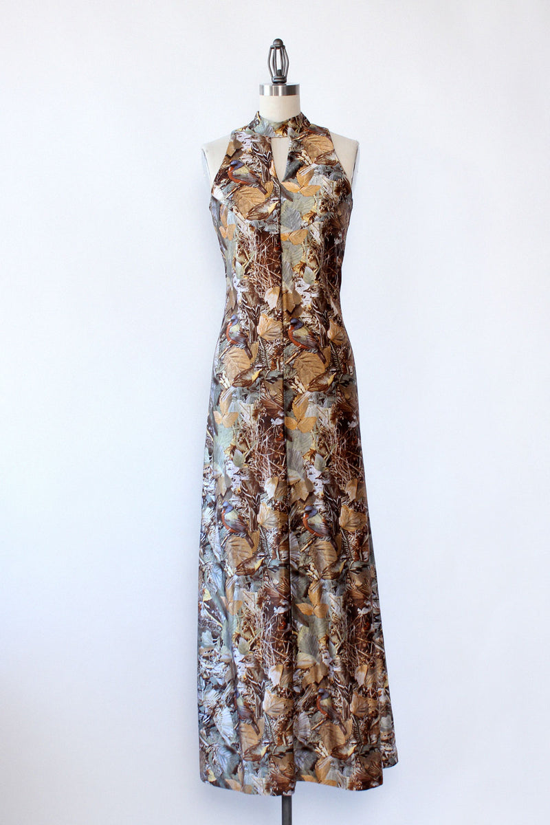 Finch Foliage Print Maxi Dress XS