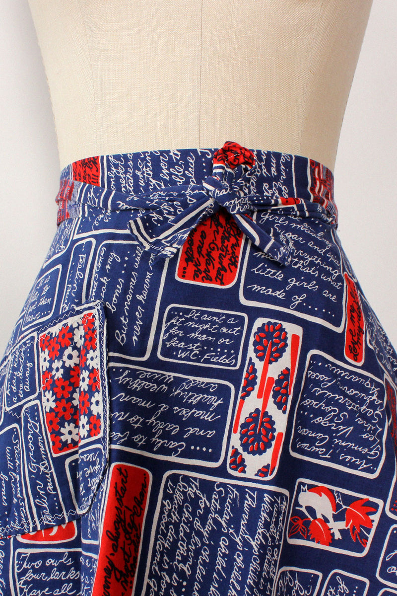 Poetic Print Wrap Skirt XS-M