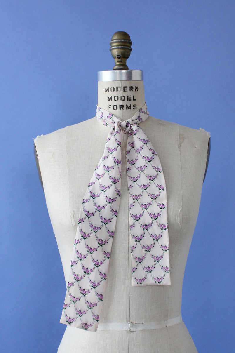 Lavender Rose Silk Tie