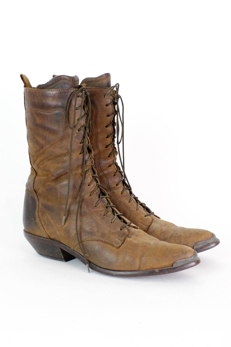 Western Lace Up Boots 7