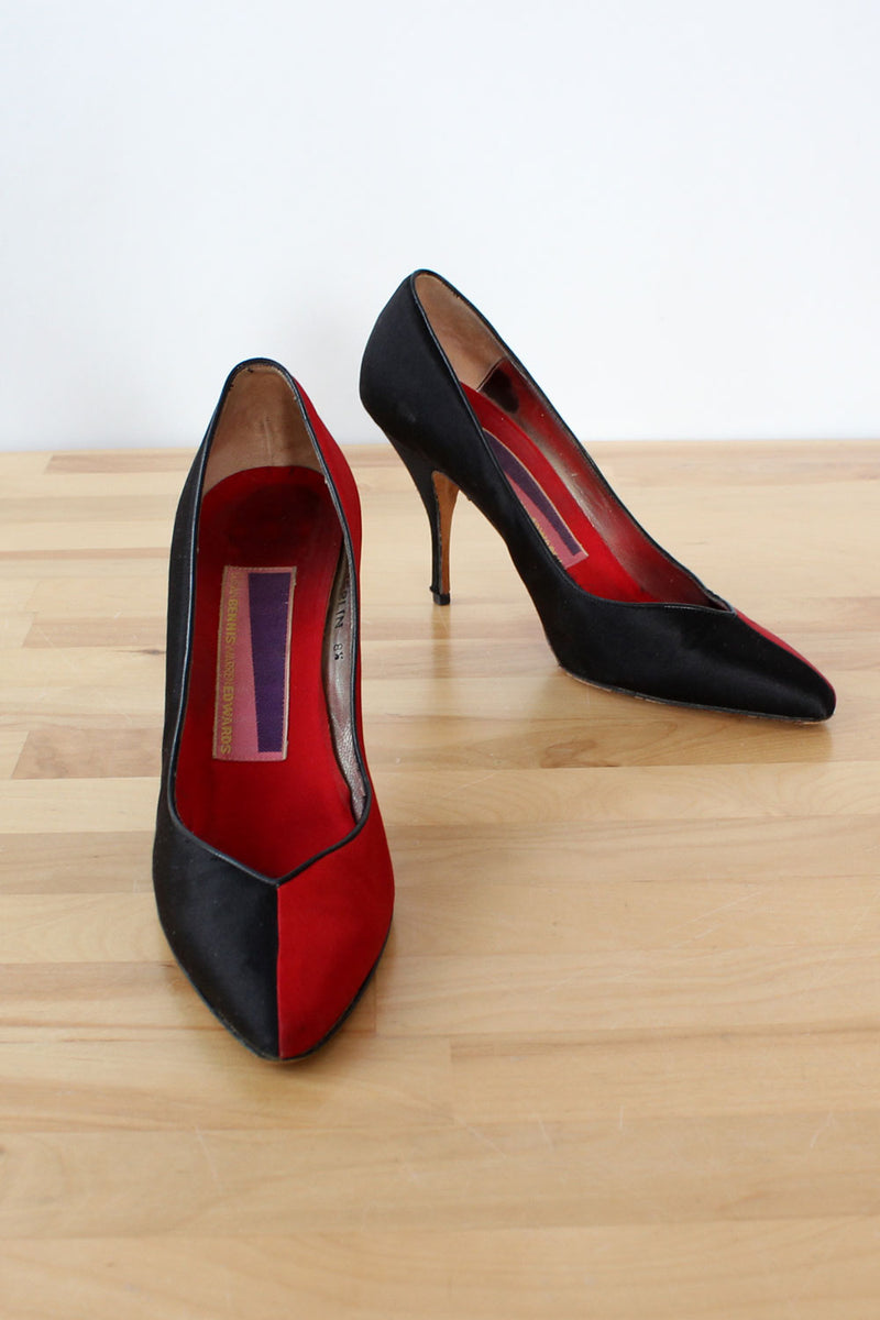 Susan Bennis Two Tone Satin Pumps 8