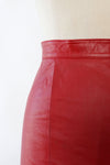 Crimson Leather Pencil Skirt XS