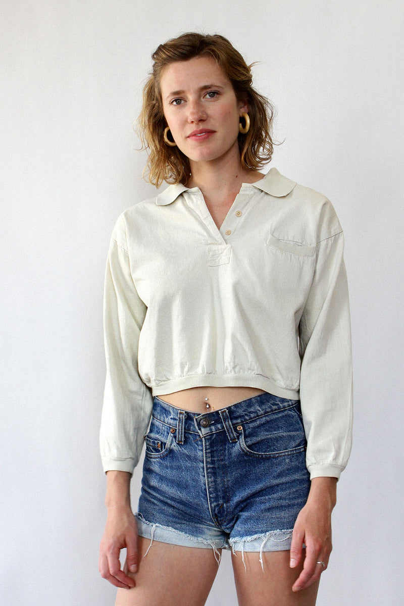 Ecru Collared Pullover S