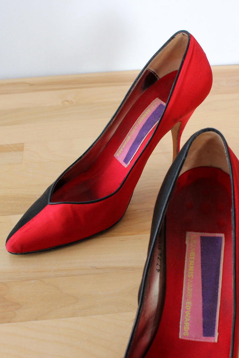 Susan Bennis Two Tone Satin Pumps 8
