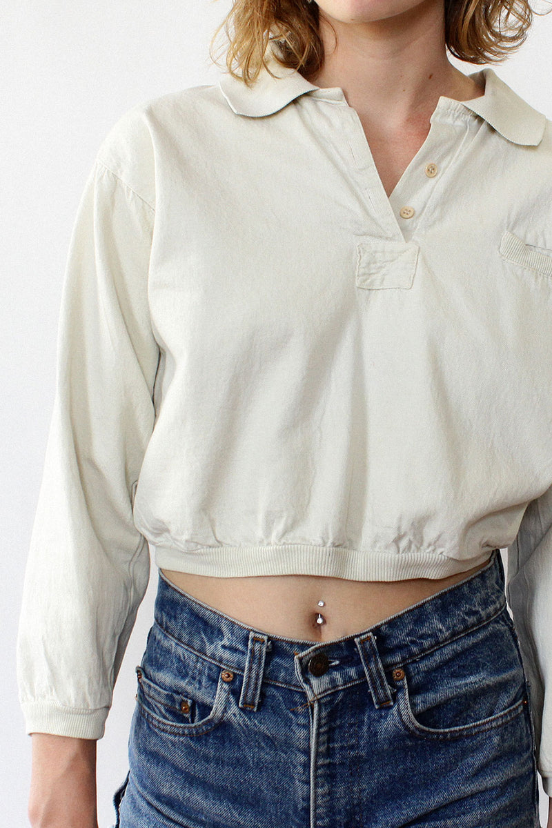 Ecru Collared Pullover S