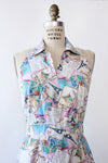 Rosy Postcard Print Halter Dress M