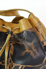 Tie Dye Leather Bucket Bag
