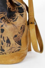 Tie Dye Leather Bucket Bag