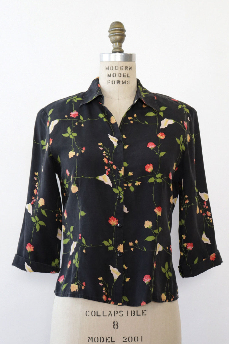 Jenny Silk Floral Blouse S/M