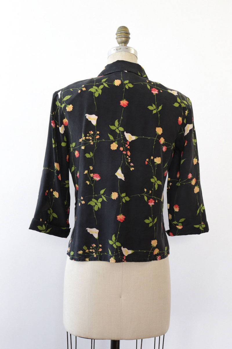 Jenny Silk Floral Blouse S/M