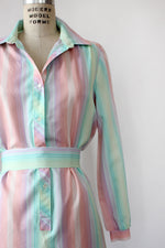 Mint Lavender Stripe Shirtdress M/L