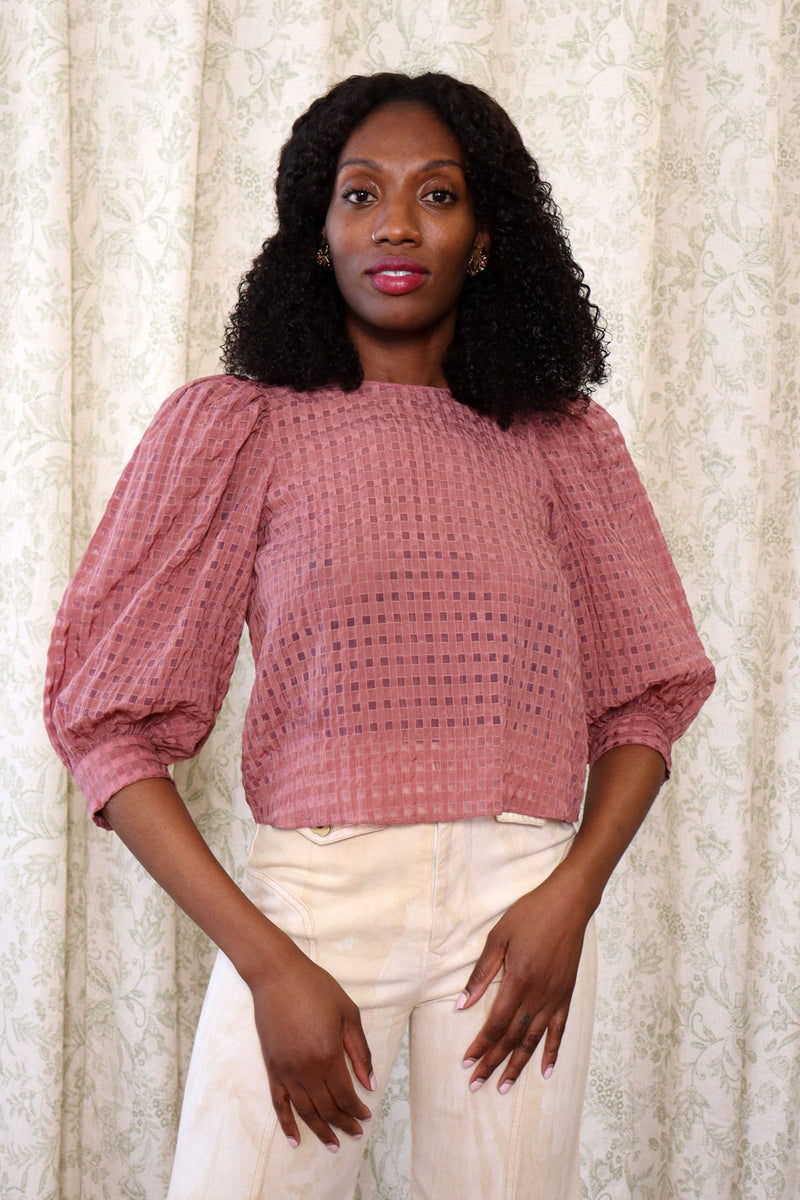 Orchid Check Gauze Blouse XS/S