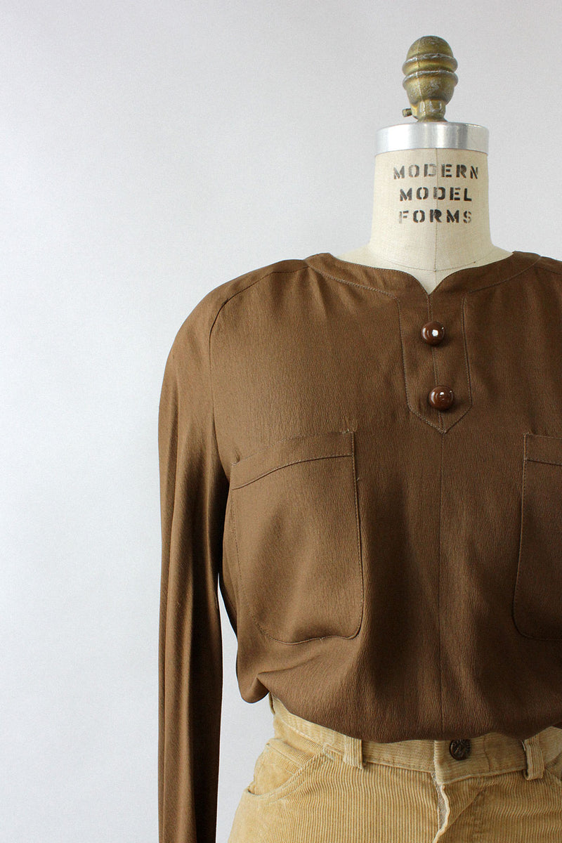 Valentino Café Silk Top M