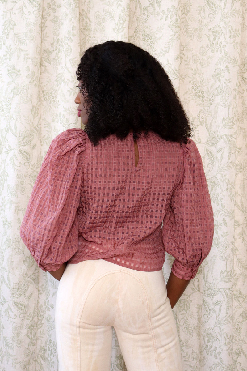 Orchid Check Gauze Blouse XS/S