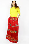 Silk ribbon maxi skirt S