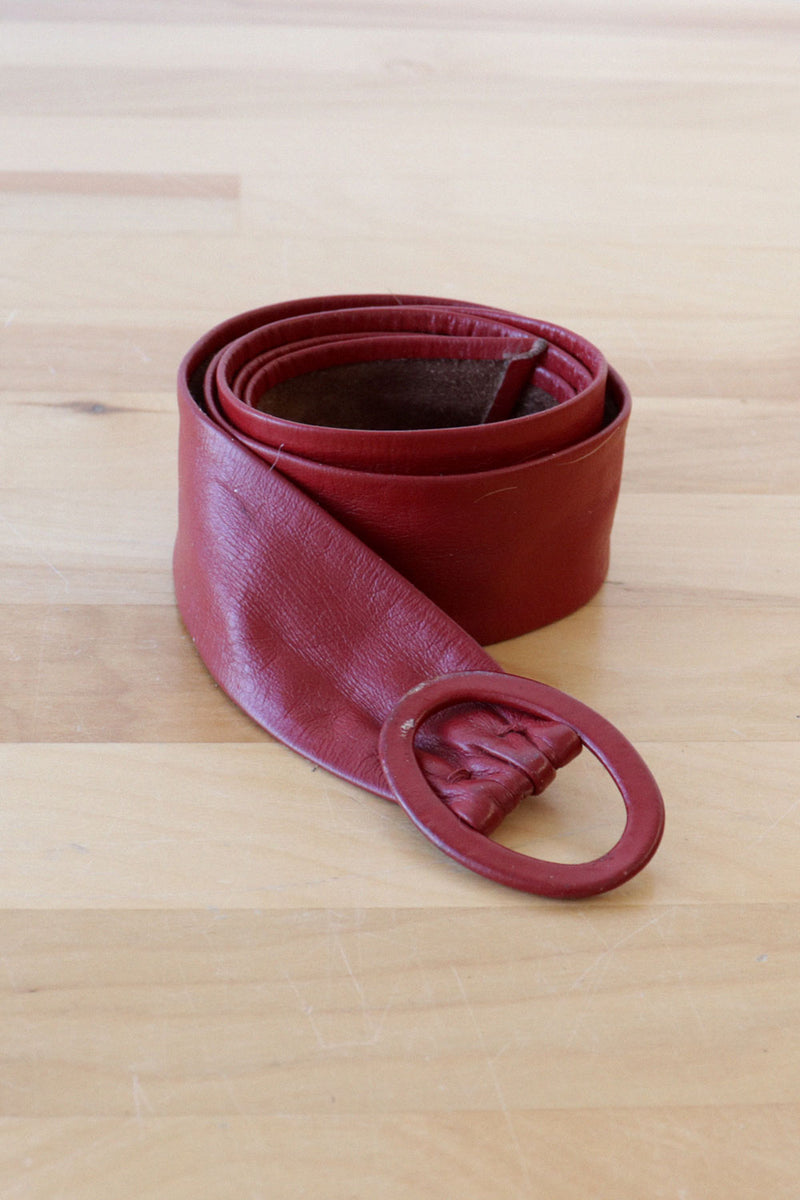 Cranberry Leather Belt XS-L