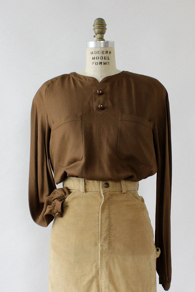 Valentino Café Silk Top M