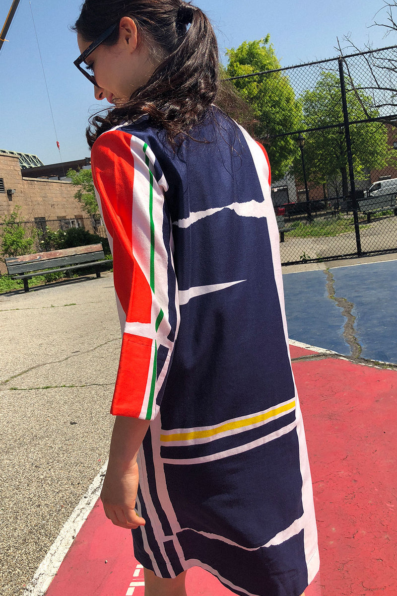 Catherine Ogust Abstract Print Dress