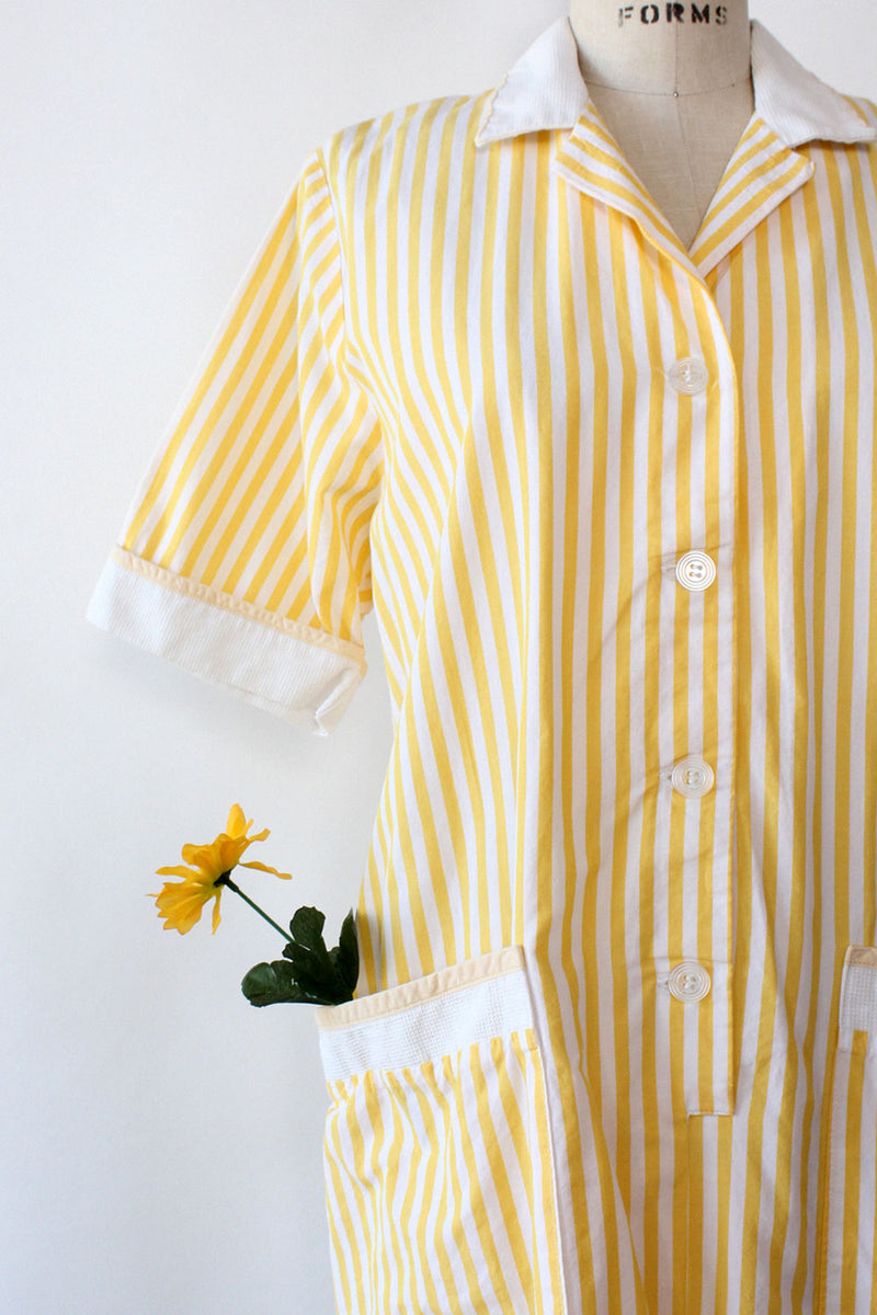 Lemon Stripe Pocket Dress M/L