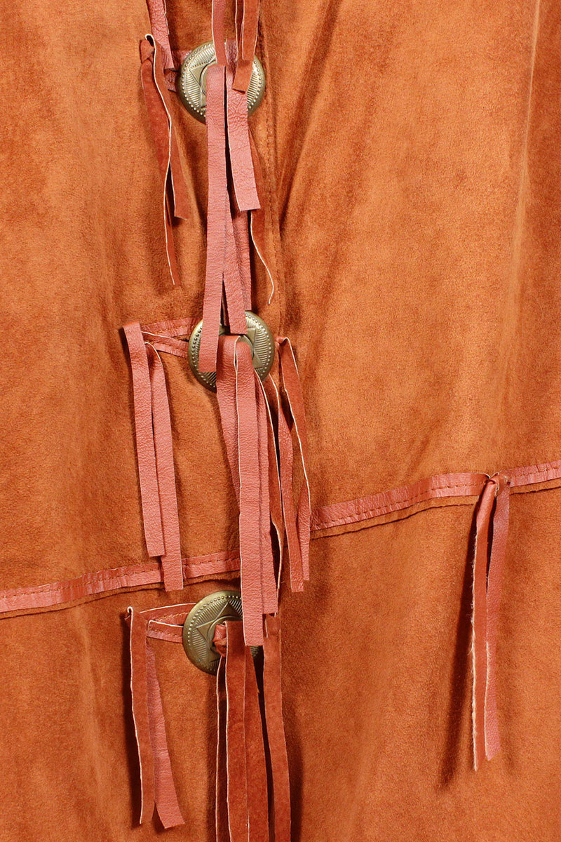 Suede Concho Tassel Skirt M